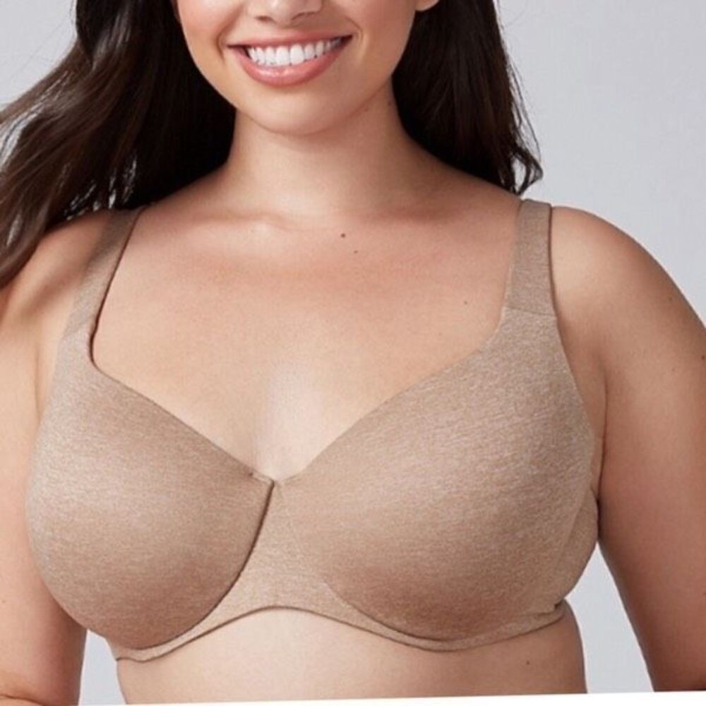 Cacique Women's Unlined Full Coverage Underwired Bra Beige Size 50DDD
